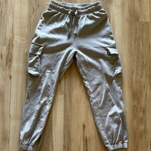 Gray Jogger Cargo Track Pants
